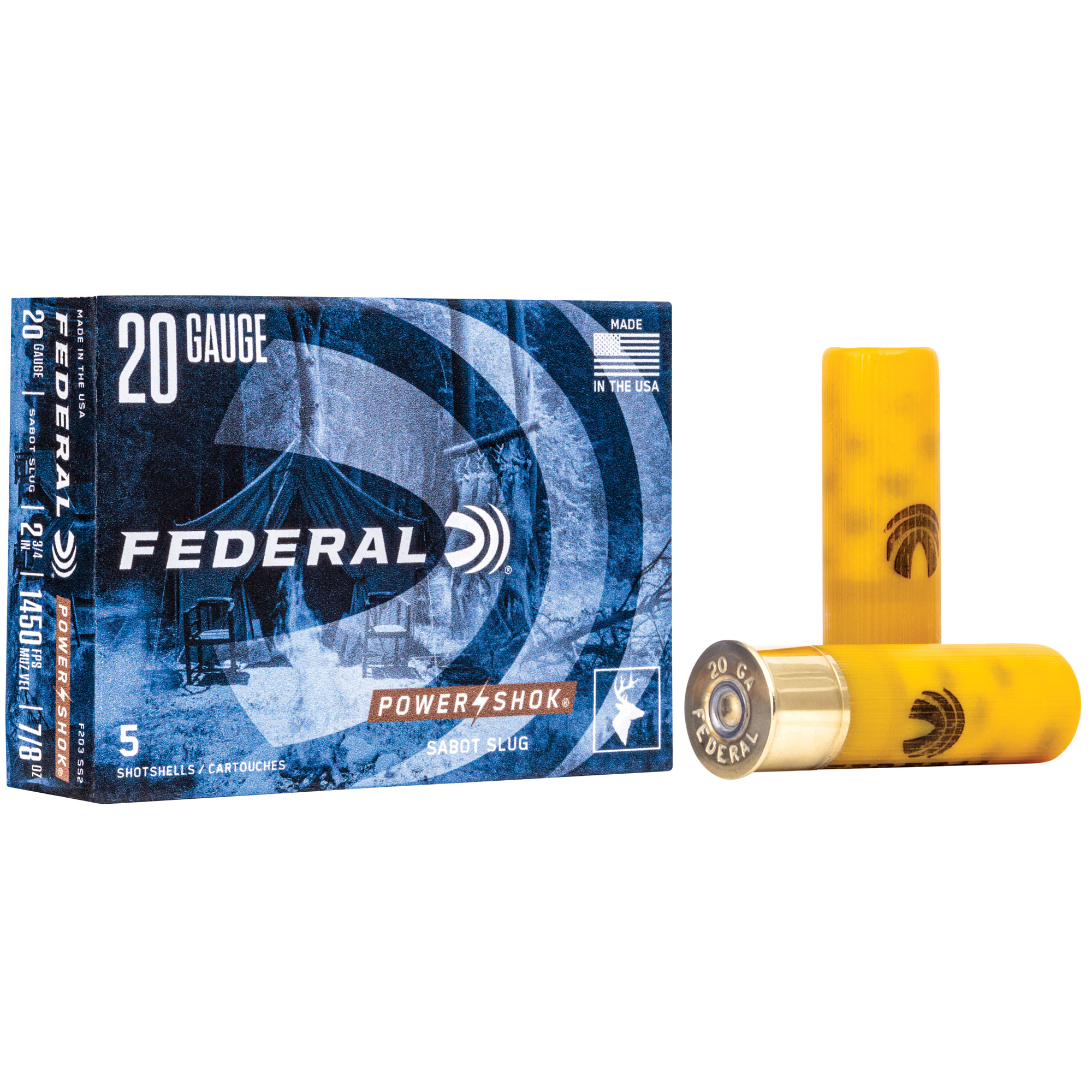 Federal Power-Shok 20 Gauge Sabot Slug 7/8 Grain 5 Rounds