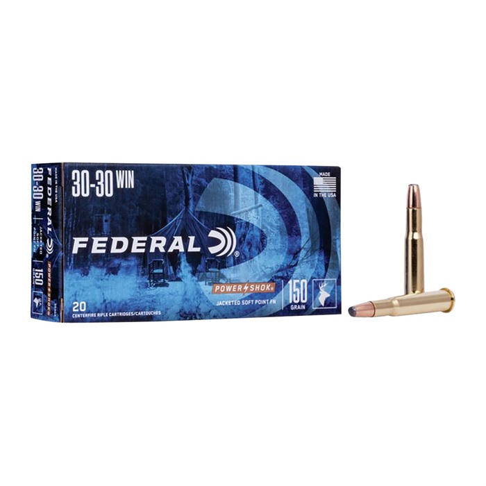 Federal Power-Shok 30-30 Winchester Jacketed Soft Point 150 Grain 20 Rounds