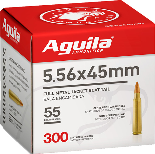 Aguila, 5.56x45mm NATO, Full Metal Jacket Boat Tail, 55 Grain, 300 Rounds