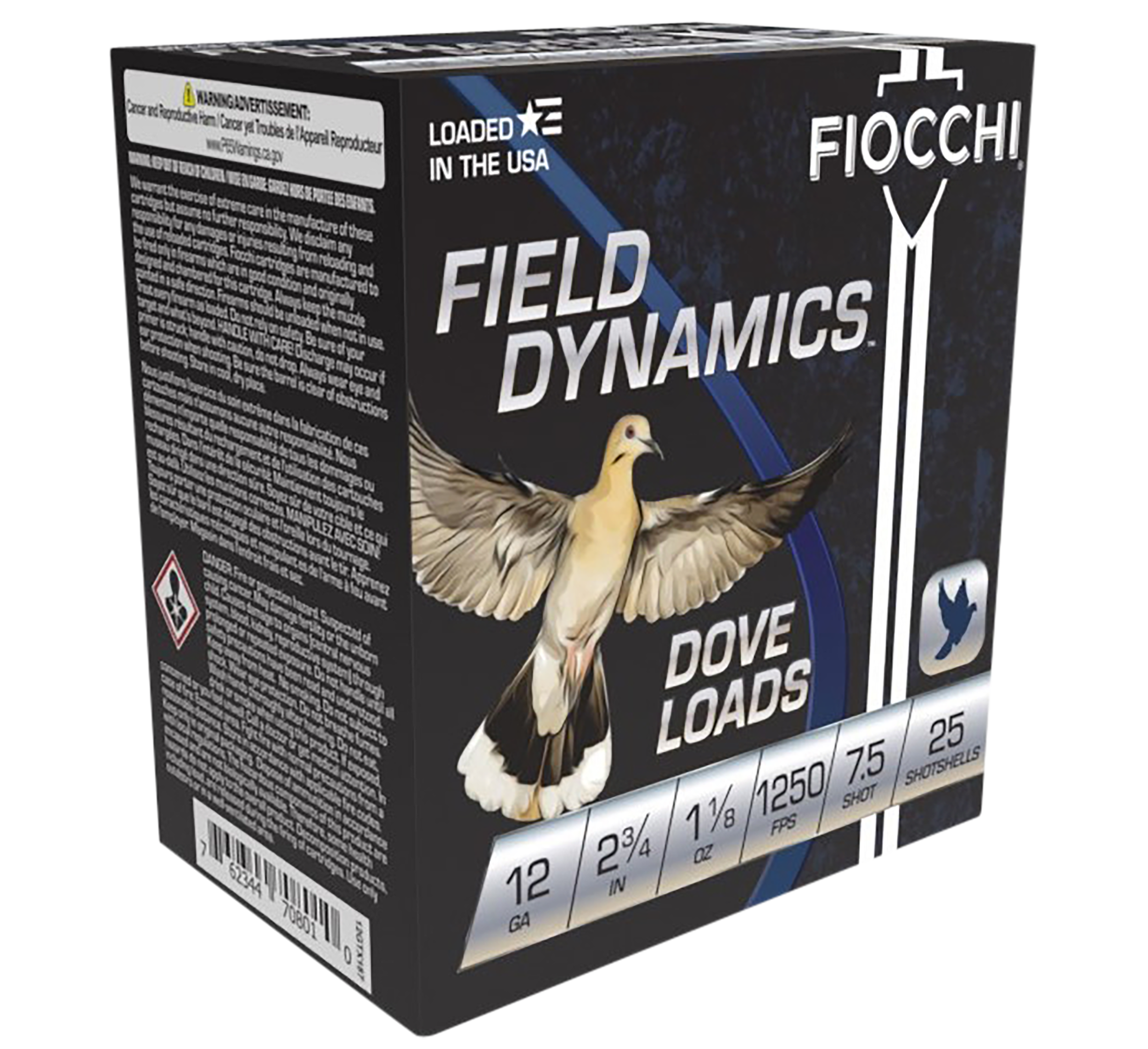 Fiocchi Dove and Target Loads, 12 Gauge, Shot, 1 1/8 oz, 25 Rounds