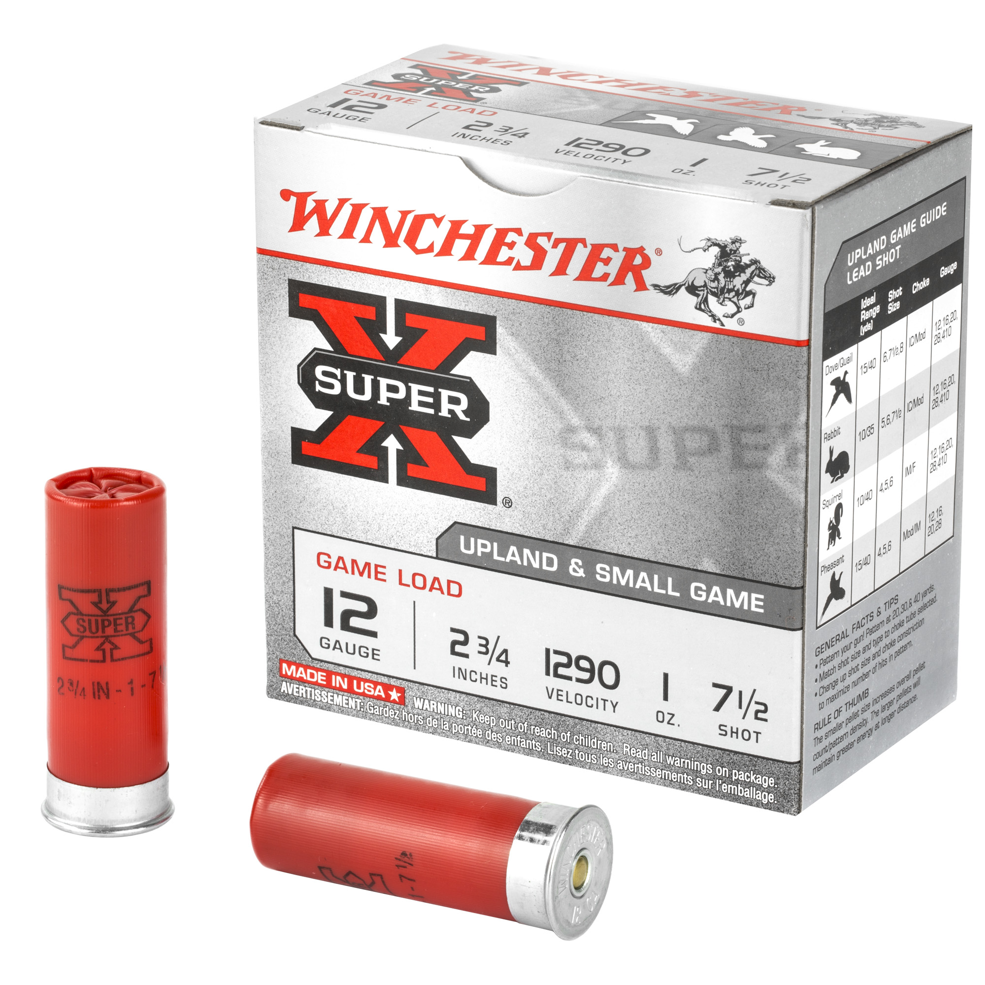 Winchester Super-X Game Load 12 Gauge Lead 1 oz 25 Rounds