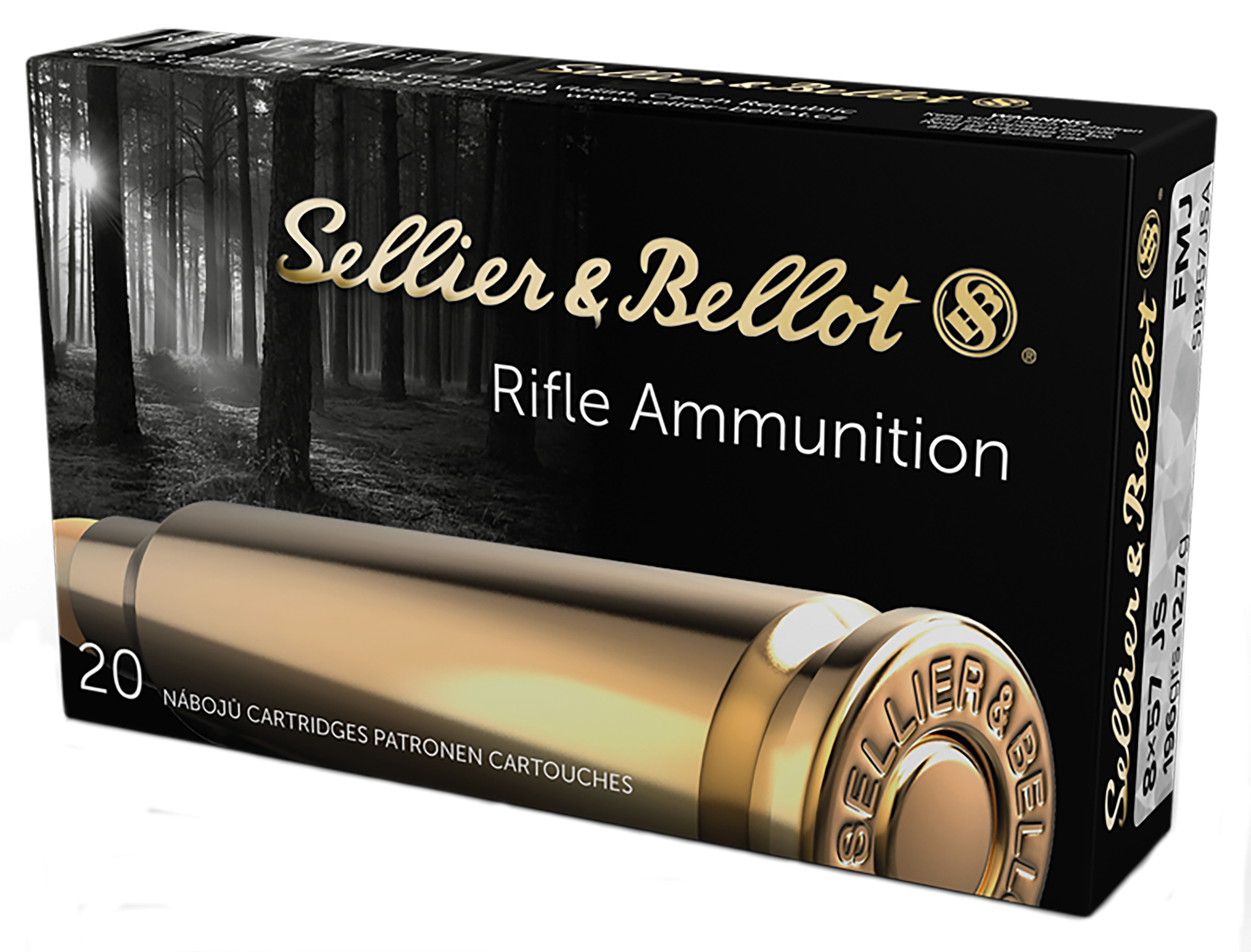 Sellier & Bellot SB857JSA 8mm Mauser Full Metal Jacket 196 Grain 20 Rounds