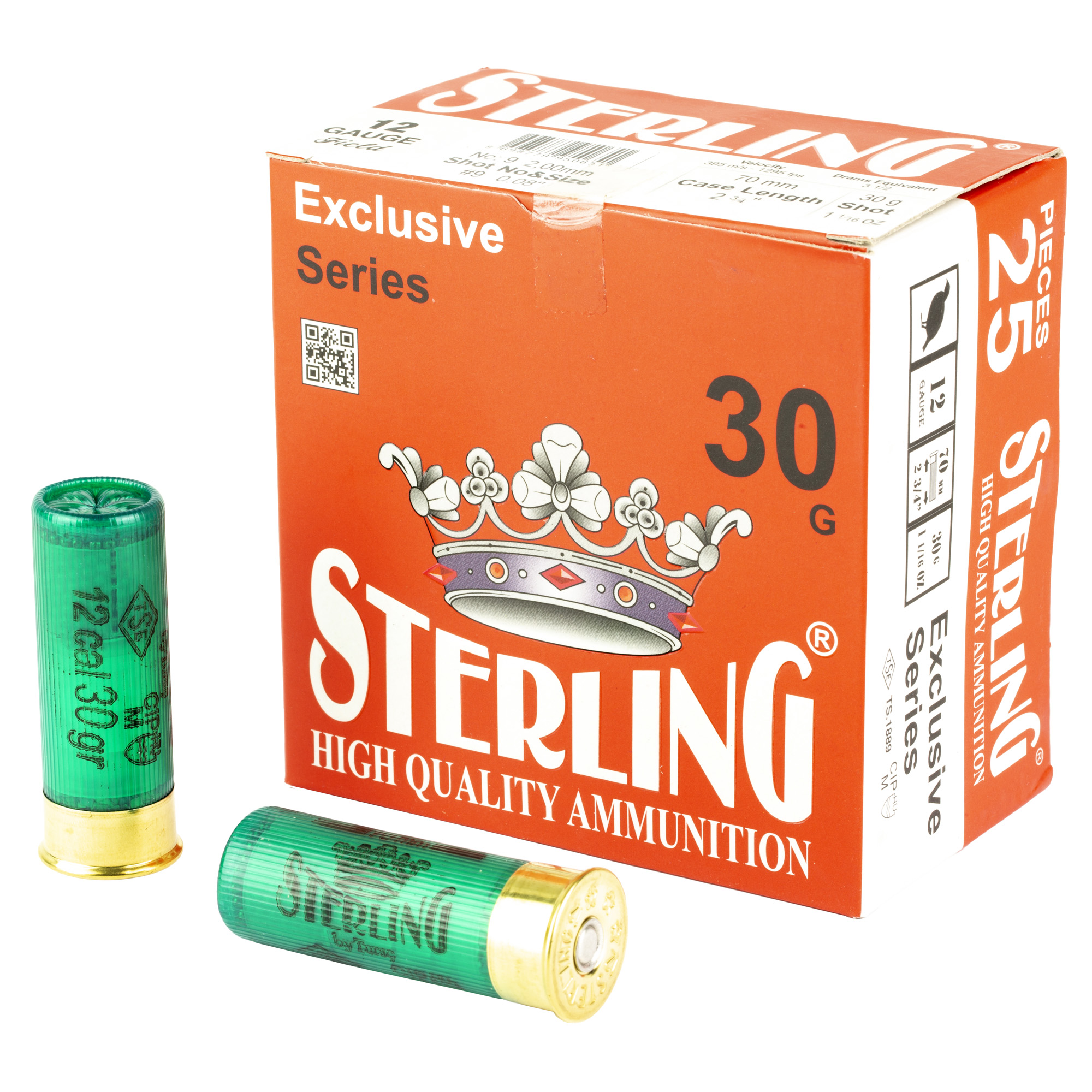 STERLING EXCLSV 12GA 2.75" #9 25 Rounds