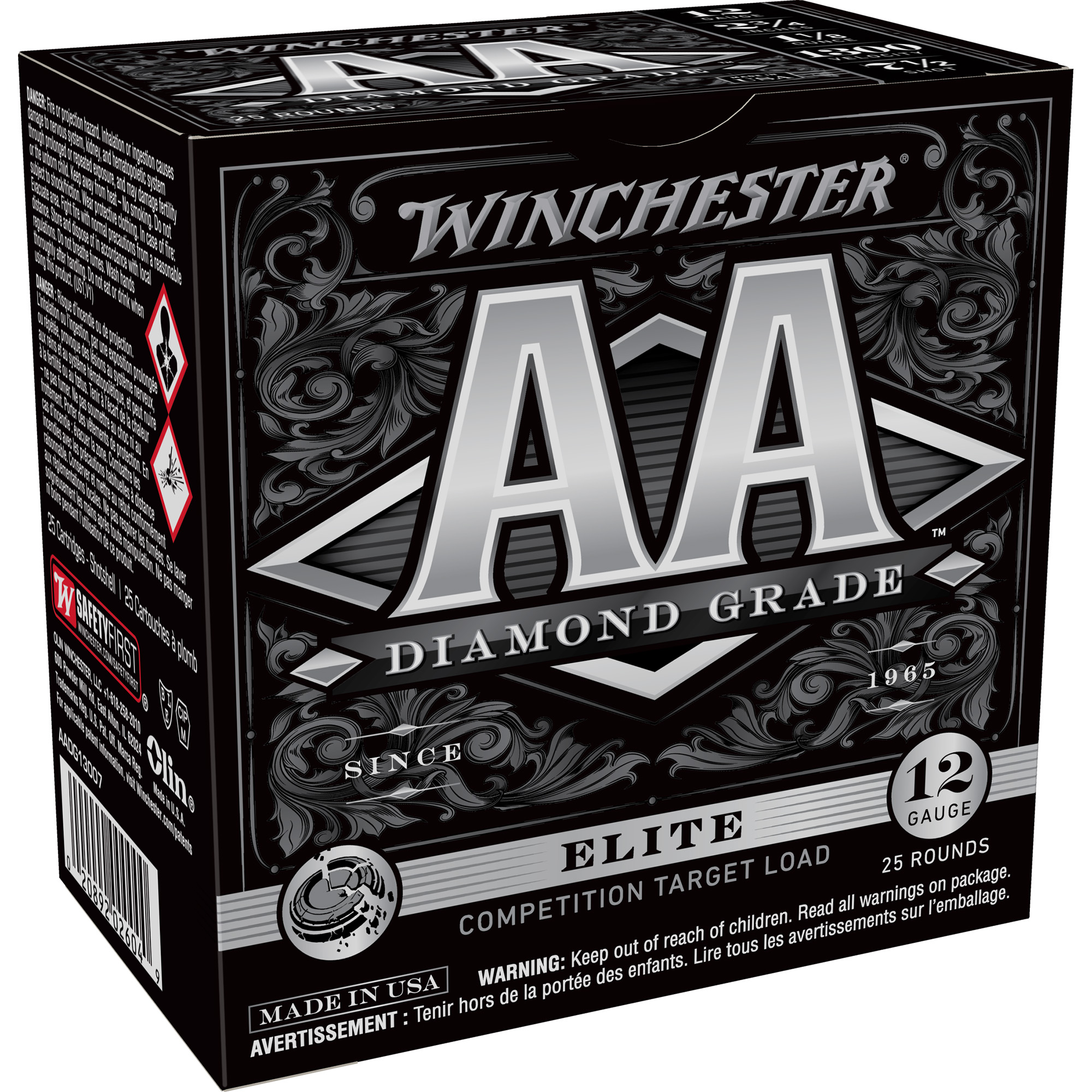 Winchester AA Diamond Grade Load 12 Gauge Shot 1 1/8 oz 25 Rounds