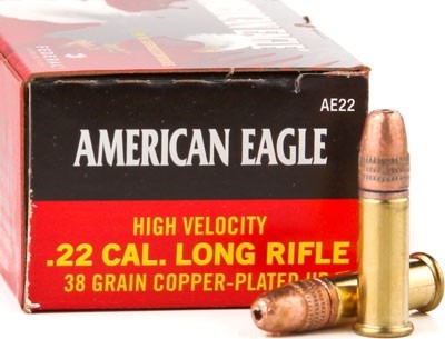 Federal AmericanEagle 22 LongRifle Copper Plated Hollow Point 38 Grain 40 Rounds