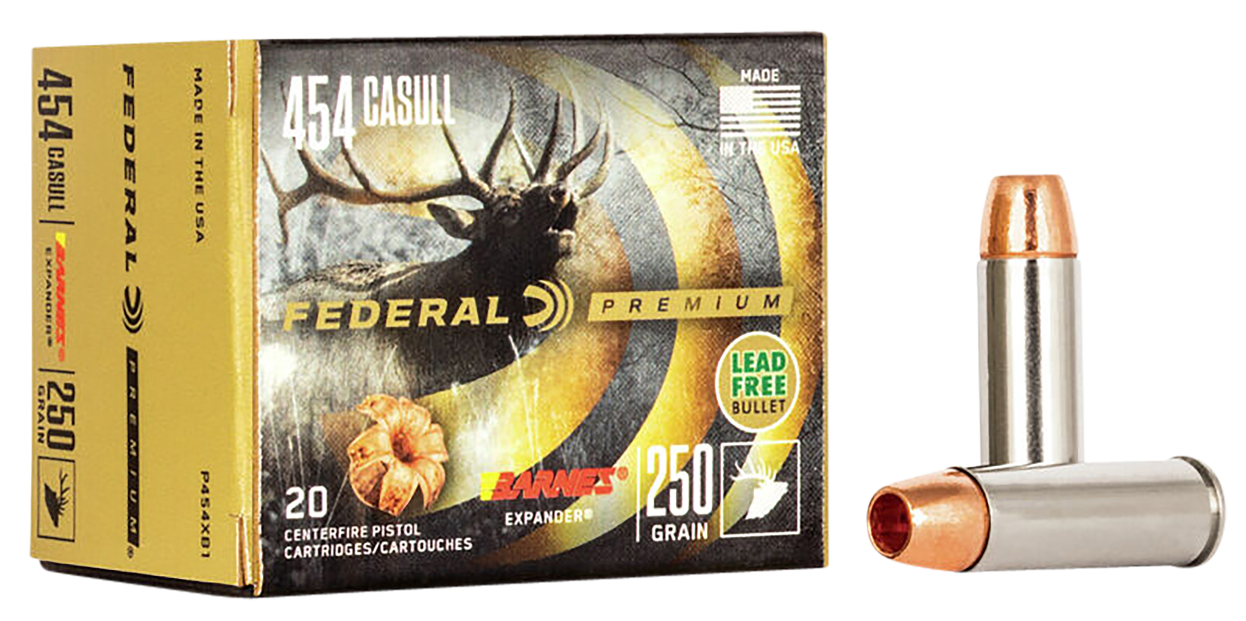 Federal Premium 454 Casull Barnes Expander 250 Grain 20 Rounds