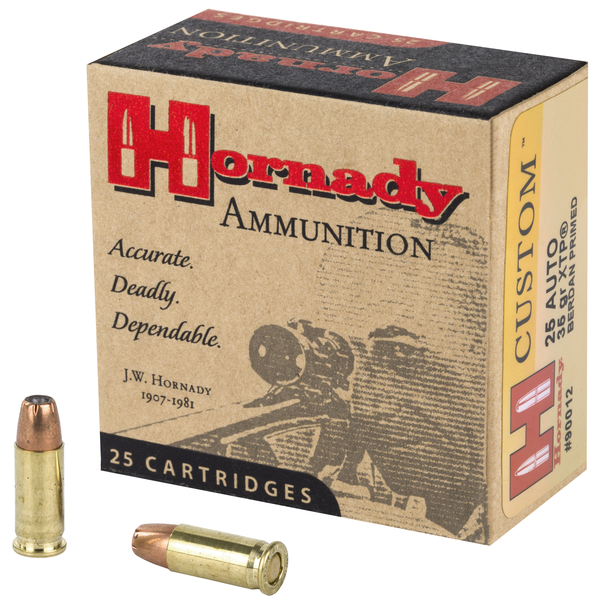Hornady Custom Pistol Ammo 25 ACP 35 gr. XTP Jacket Hollow Point 25 rd.