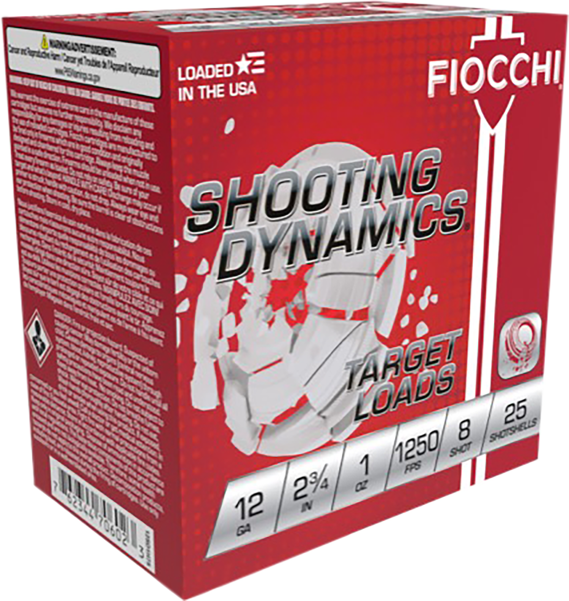 Fiocchi Shooting Dynamics, 12 Gauge, Shotgun Shells, 1 Ounce, 8 Shot, 25 Rounds