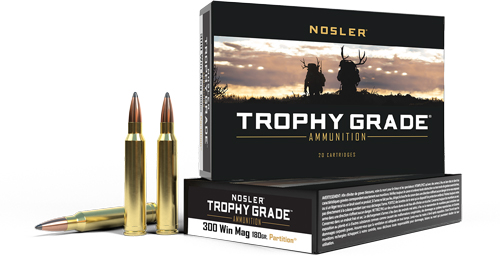 Nosler Trophy Grade 300 Winchester Magnum Partition Spitzer 180 Grain 20 Rounds
