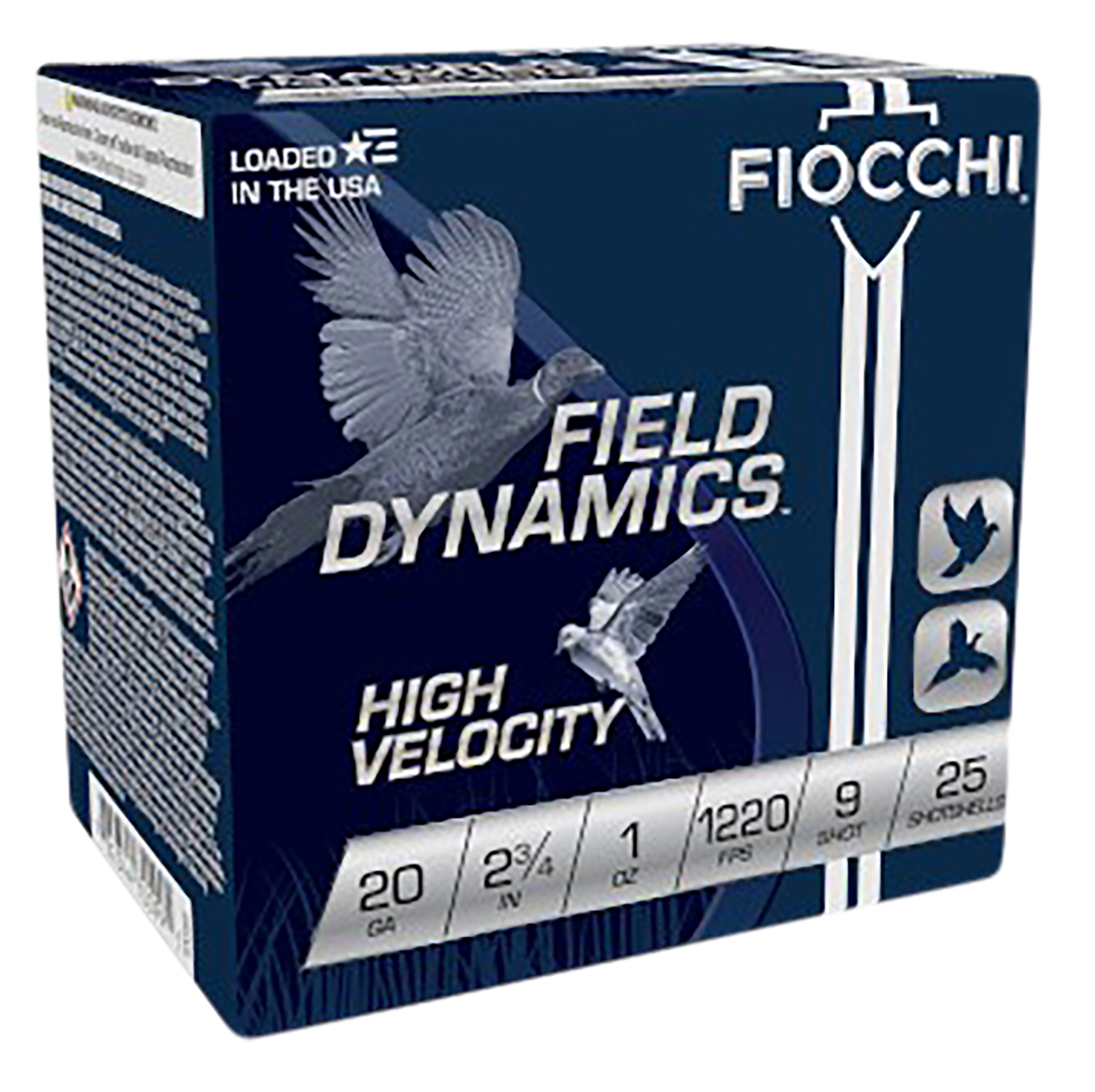 Fiocchi, High Velocity Hunting Loads 20 Gauge, Lead Shot, 1 oz, 25 Rounds