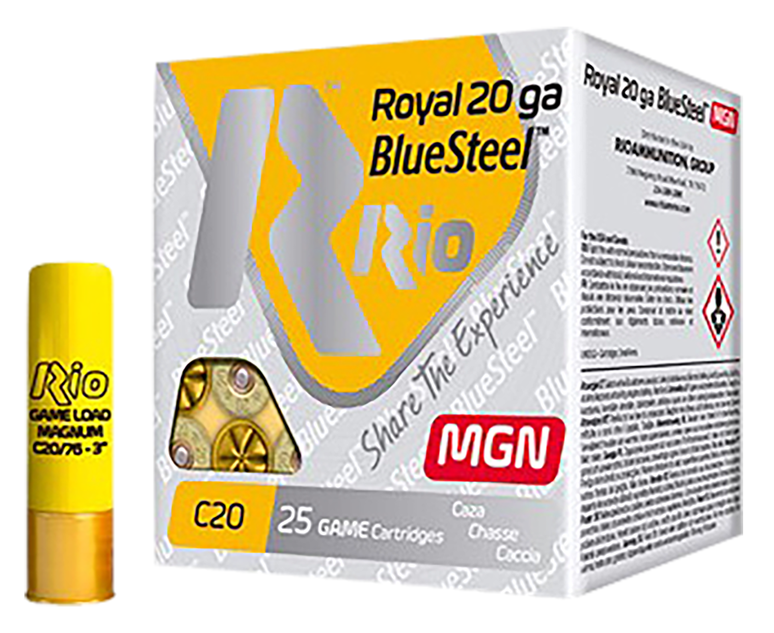 Rio Ammunition RBSM202 BlueSteel Royal 20Gauge 3" 1oz 2Shot 25 Rounds