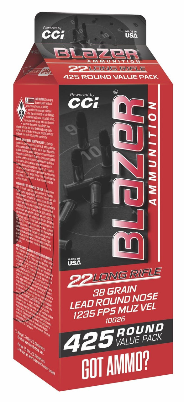 CCI Blazer 22 Long Rifle Lead Round Nose 38 Grain 425 Rounds
