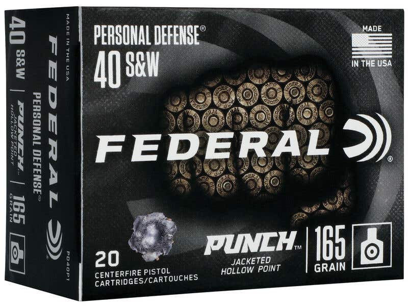 Federal Punch 40 Smith and Wesson Jacketed Hollow Point 165 Grain 20 Rounds