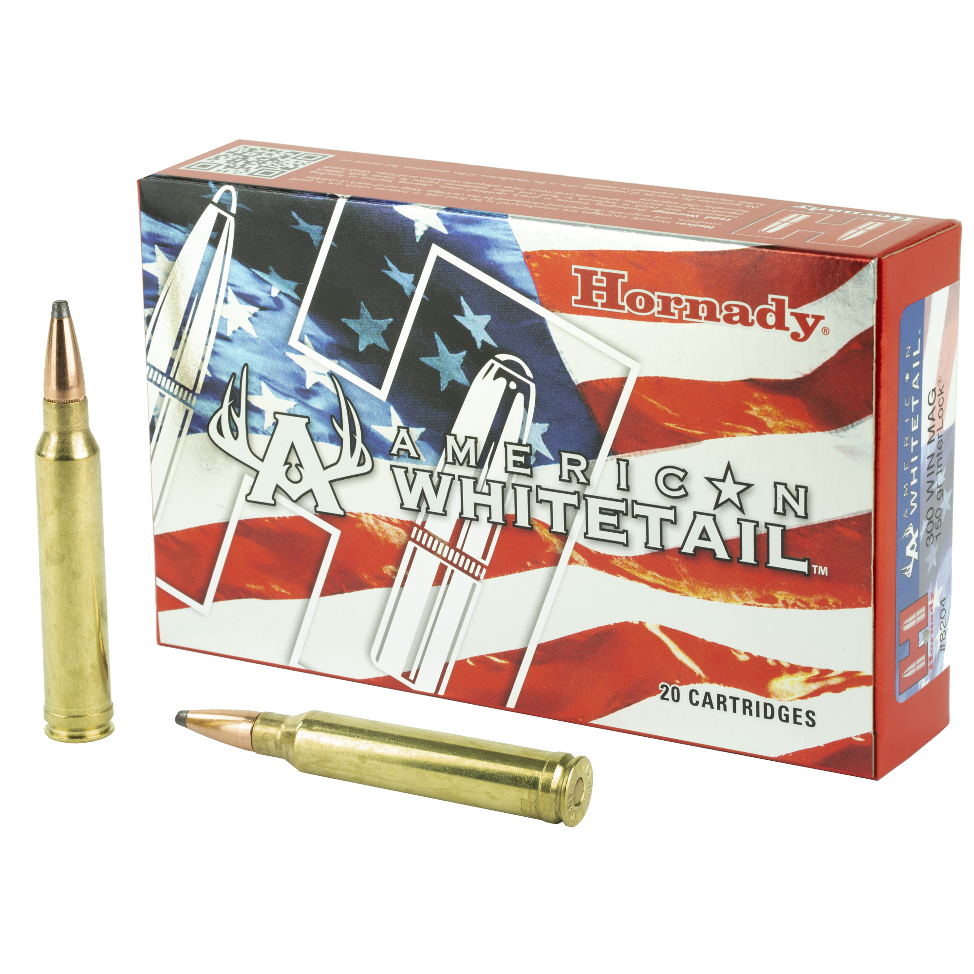 Hornady American Whitetail Rifle Ammo 300 Win Mag 150 gr. InterLock Spire Point 20 rd.
