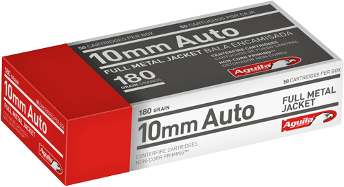Aguila, Range, 10mm Auto, Full Metal Jacket Flat Point, 180 Grain, 50 Rounds