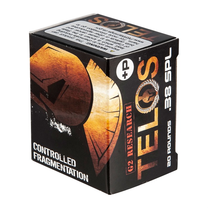 G2 Research G00618 Telos 38Special+P 105gr Fracturing Copper Hollow Point 20 Rounds