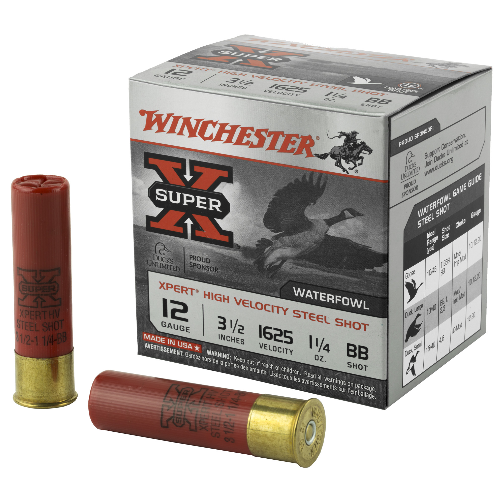 Winchester Xpert Hi-Velocity Steel 12 Gauge BB Shot 1 1/4 Oz 25 Rounds