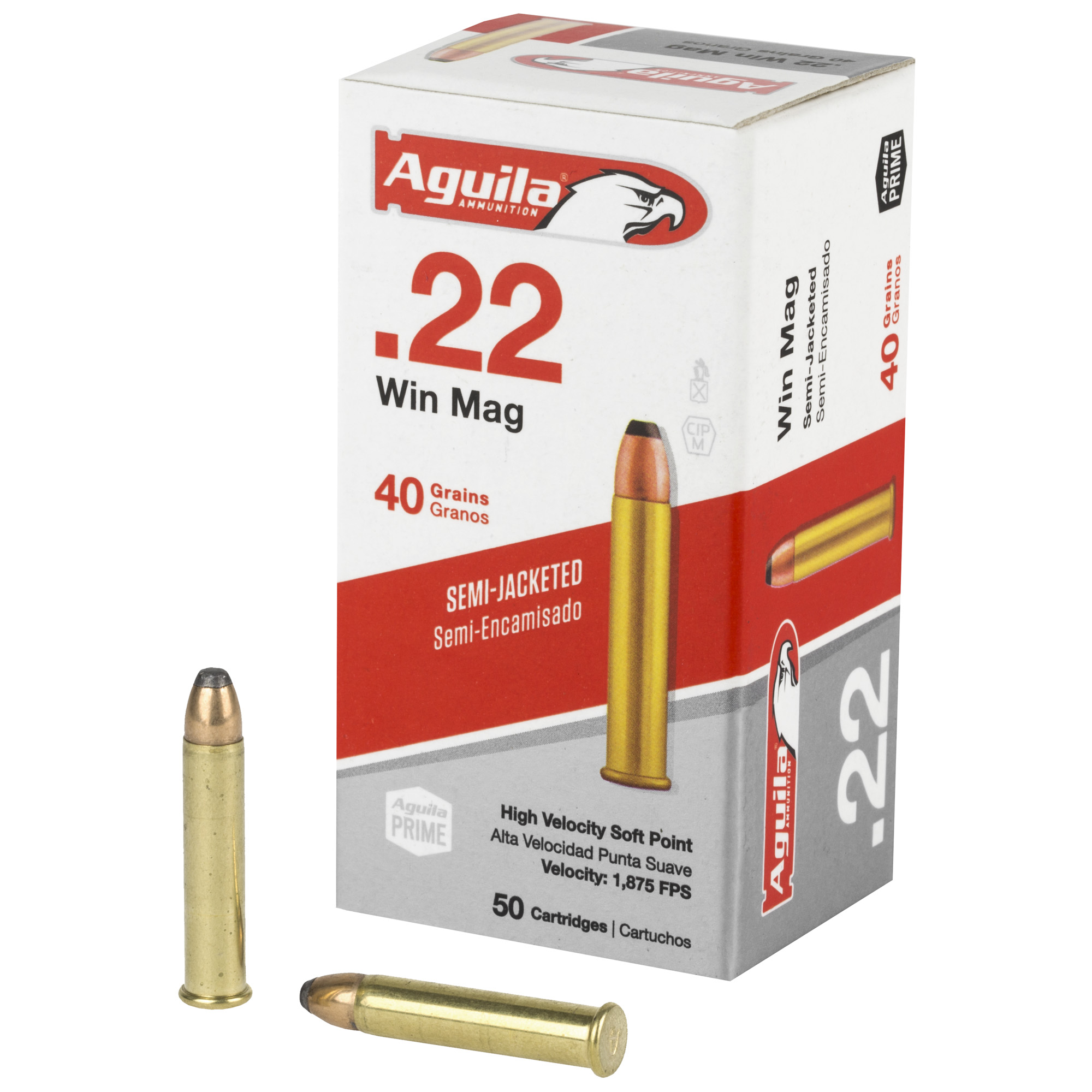 Aguila Silver Eagle 22 WMR Semi Jacketed Soft Point 40 Grain 50 Rounds