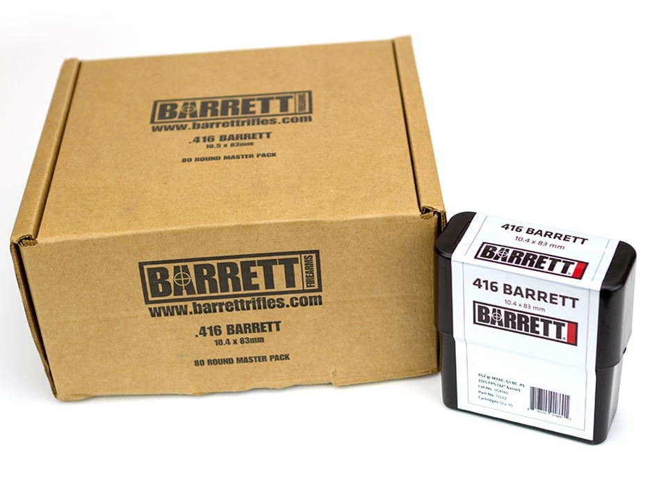Barrett Barr Ammo 416 Barrett MTAC 452 Grain 80 Rounds