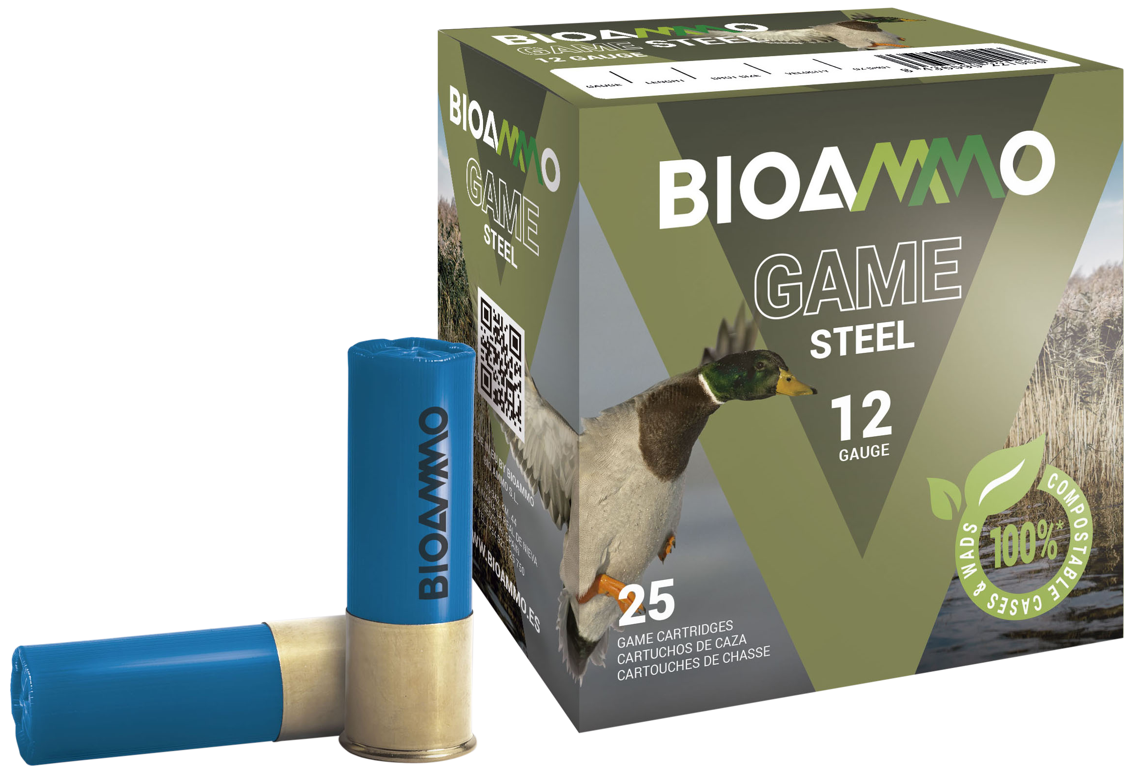 Winchester BIOAMMO HB 12 Gauge Steel Shot 1 Ounce 4 Shot 25 Rounds