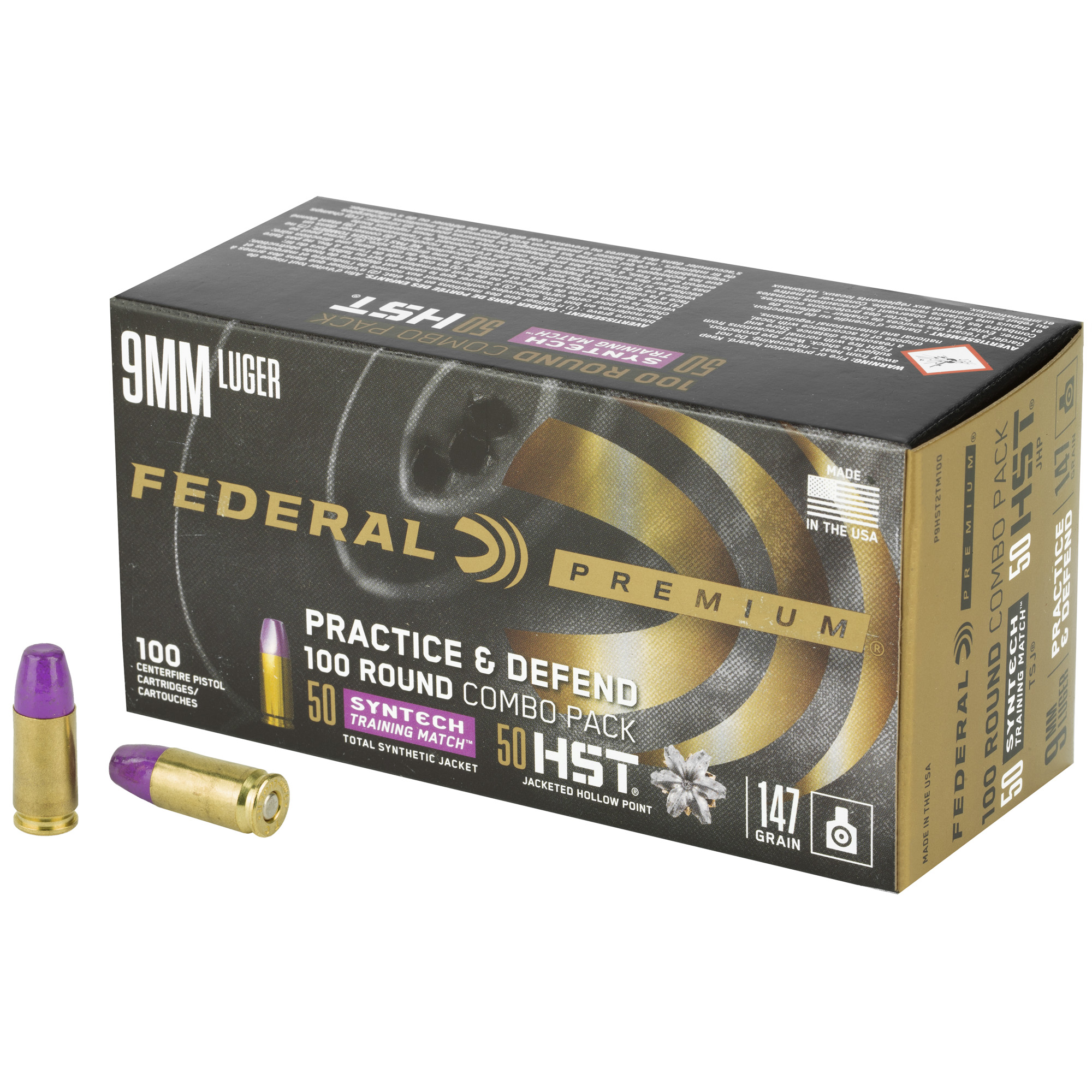 Federal Syntech 9mm Jacketed Hollow Point 147 Grain 100 Rounds