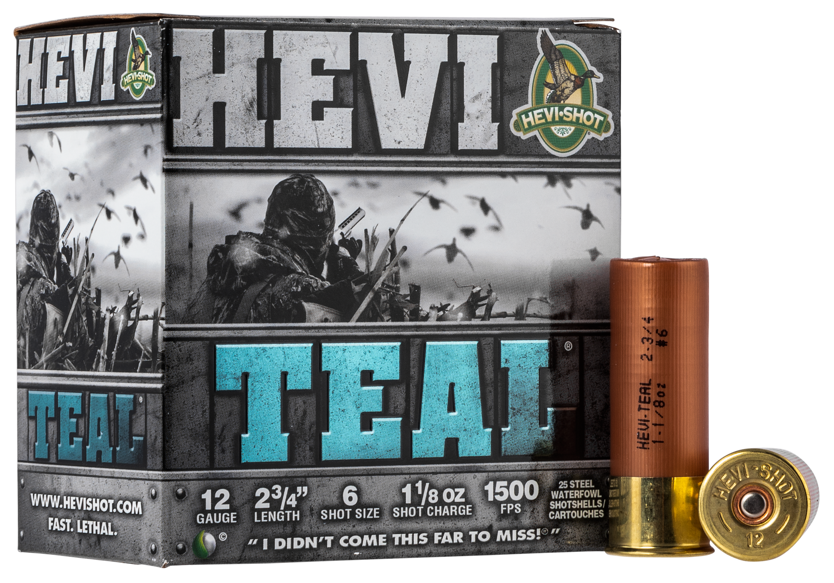 HEVI-Shot HS61226 HEVI-Teal  12Gauge 2.75" 1 1/8oz 6Shot 25 Rounds