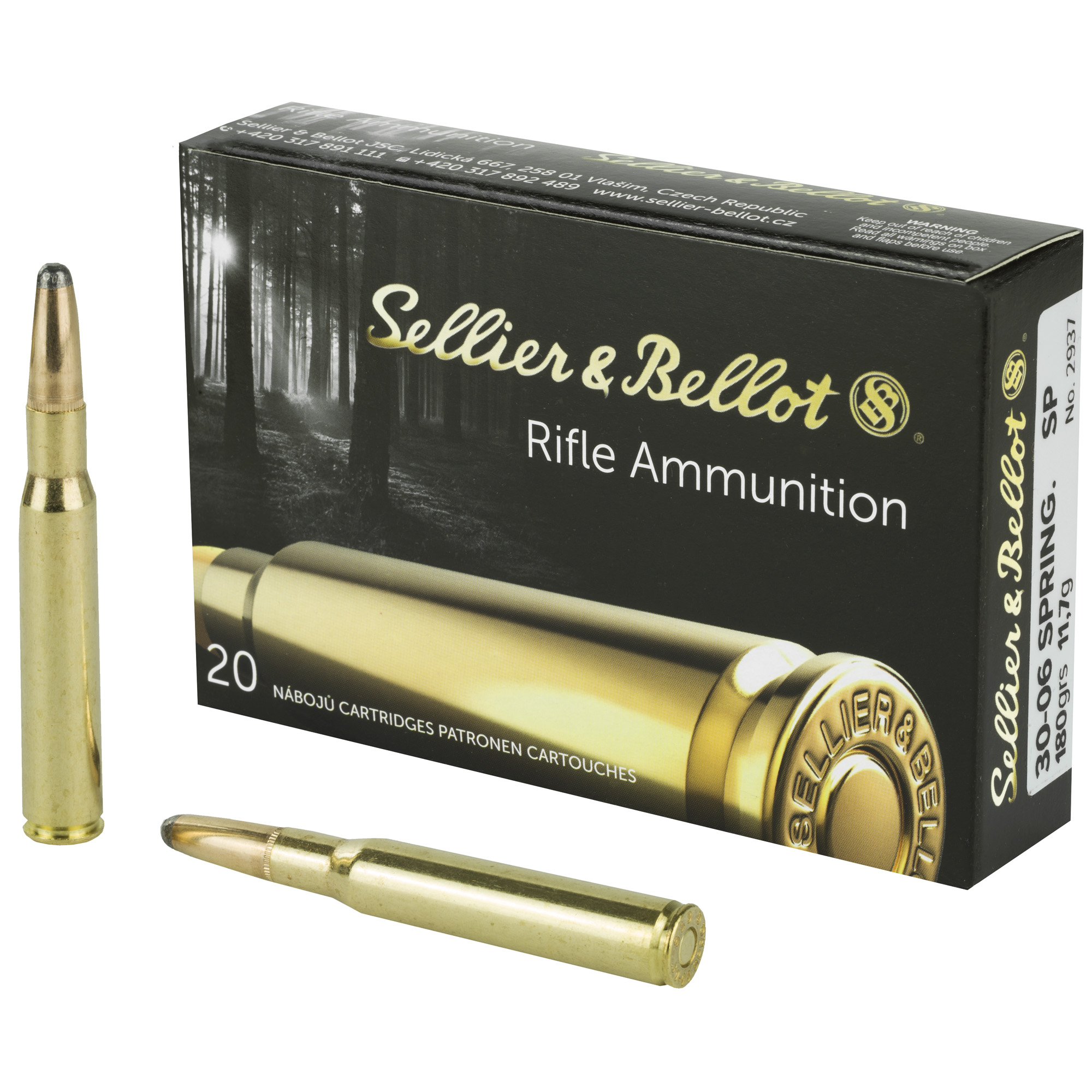 Sellier & Bellot SB3006B 30-06 Springfield Soft Point 180 Grain 20 Rounds