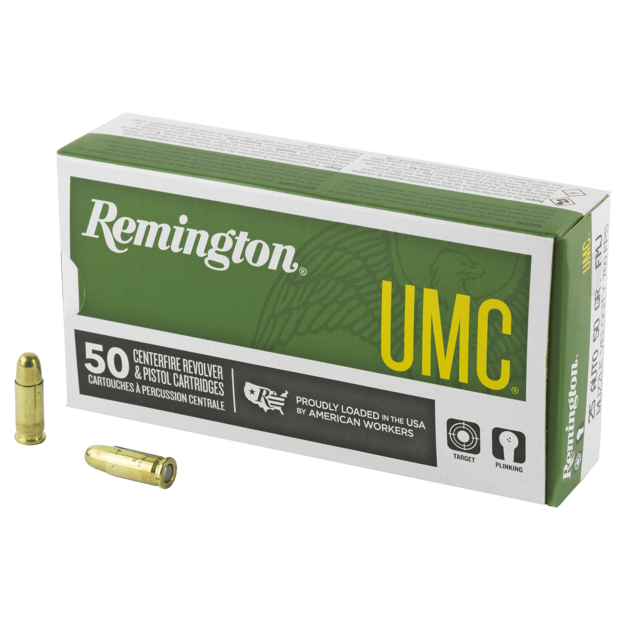 Remington Umc, 25 Acp, Full Metal Jacket, 50 Grain, 50 Rounds