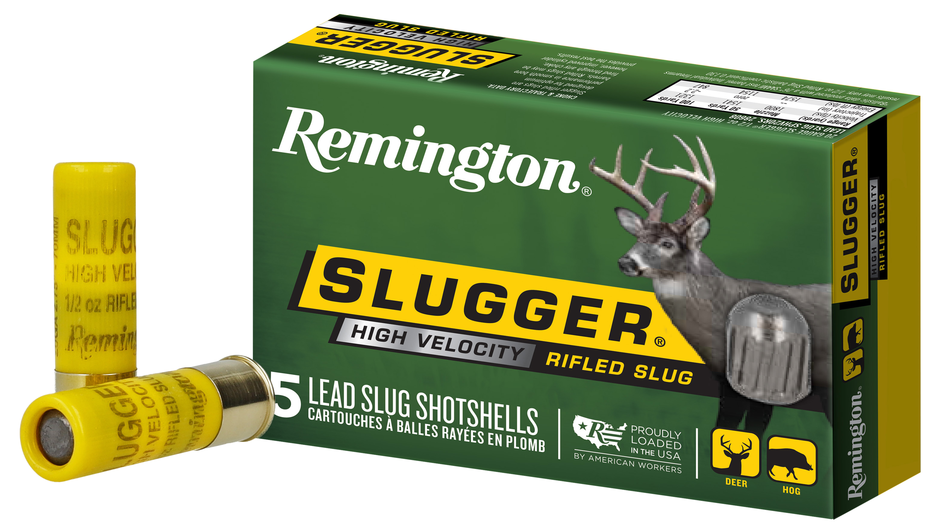 Remington Slugger 20 Gauge High Velocity Rifled Slug 1/2 Ounce 5 Rounds