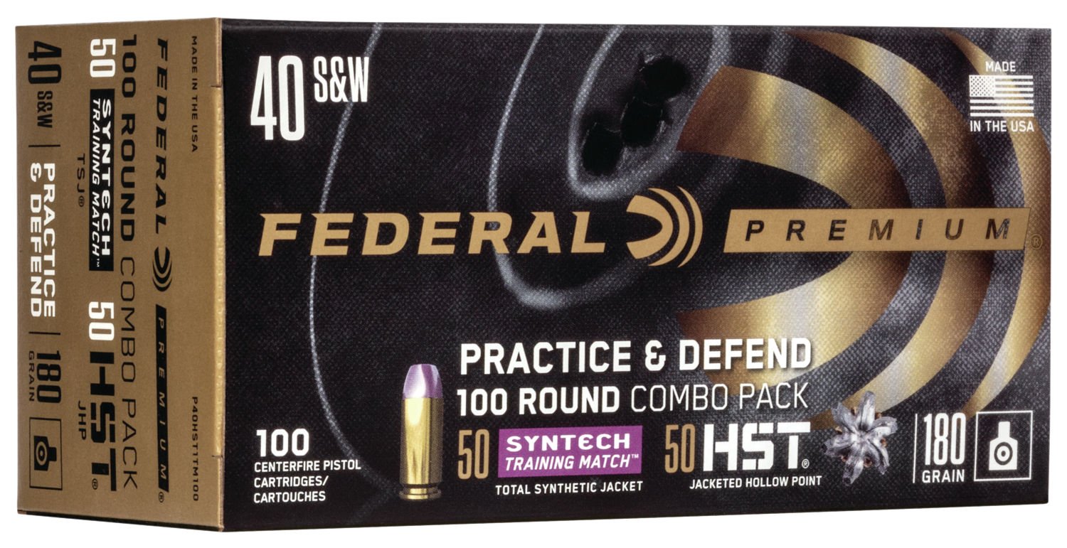 Federal Practice & Defend 40 S&W HST/Syntech 180 Grain 100 Rounds