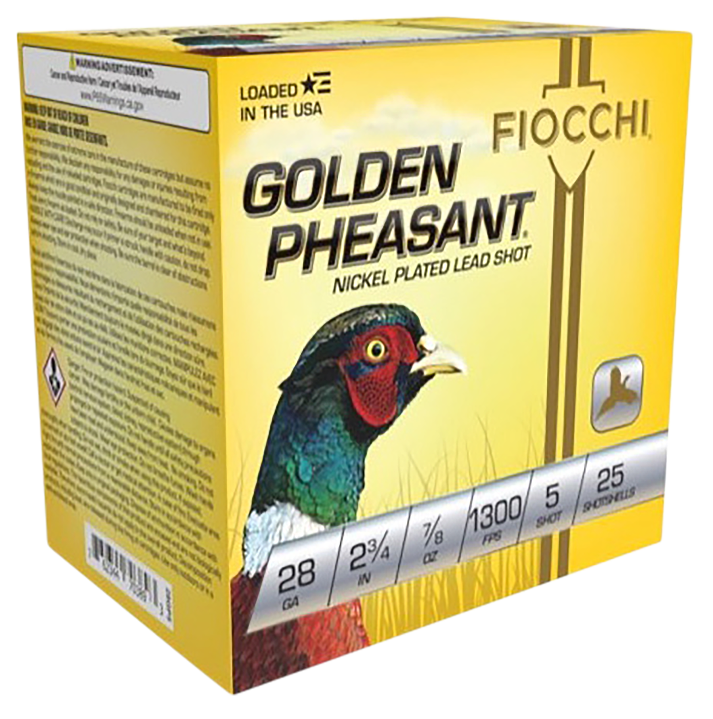 Fiocchi Golden Pheasant 28 Gauge Shot 7/8 Ounce 25 Rounds