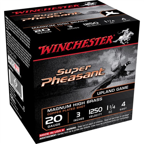 Winchester Super Pheasant 20 Gauge Plated Lead Shot 1 1/4 Ounce 25 Rounds