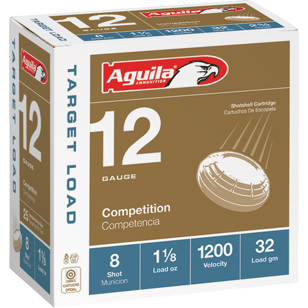 Aguila Target 12 Gauge Birdshot One and One Eighth Ounce Eight Shot 25 Rounds