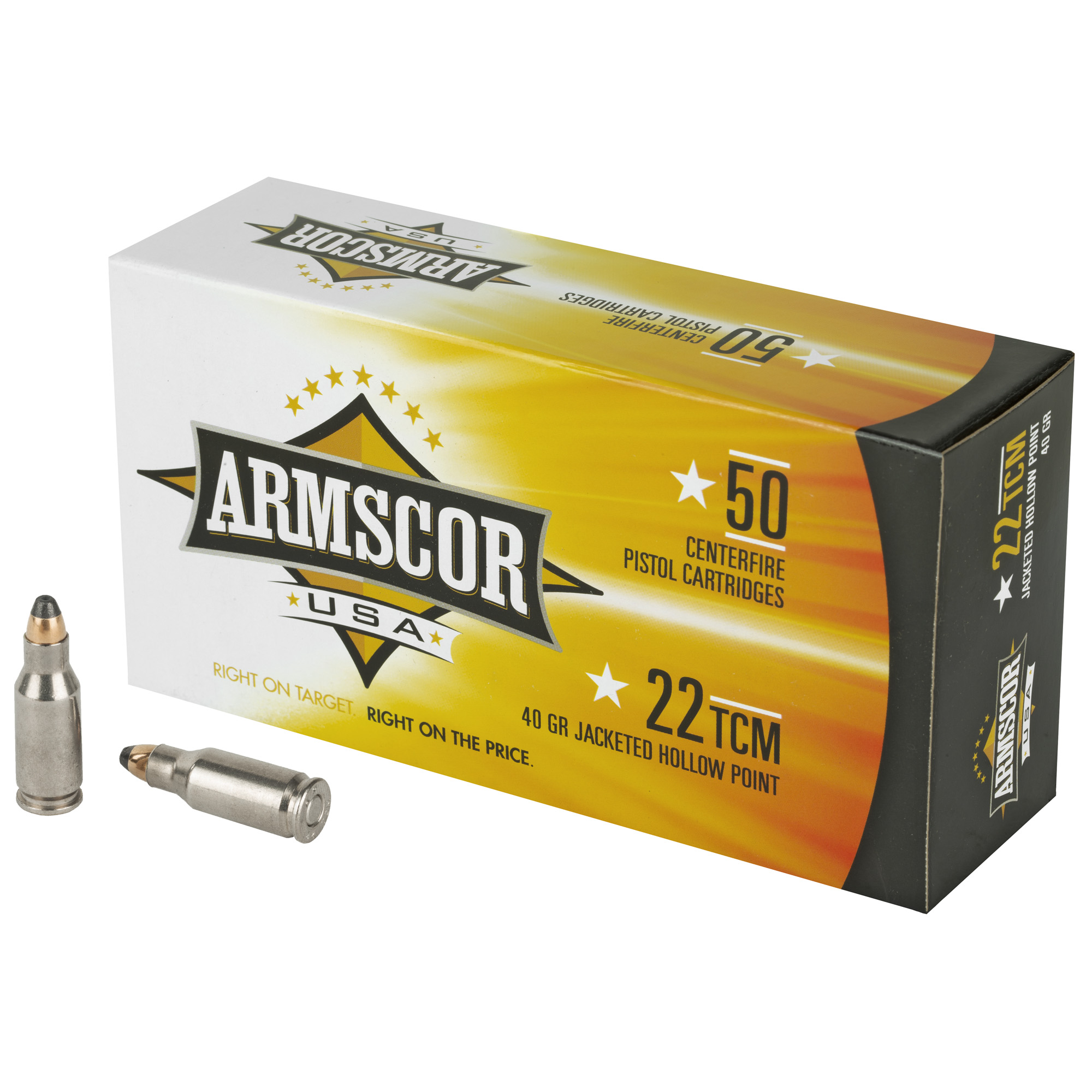 Armscor FAC22TCM1N 22 TCM Jacketed Hollow Point 40 Grain 50 Rounds