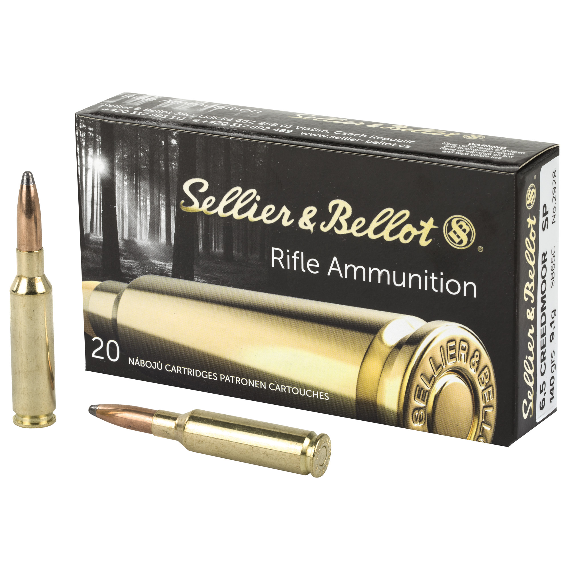 Sellier and Bellot SB Rifle 6.5 Creedmoor Soft Point 140 Grain 20 Rounds