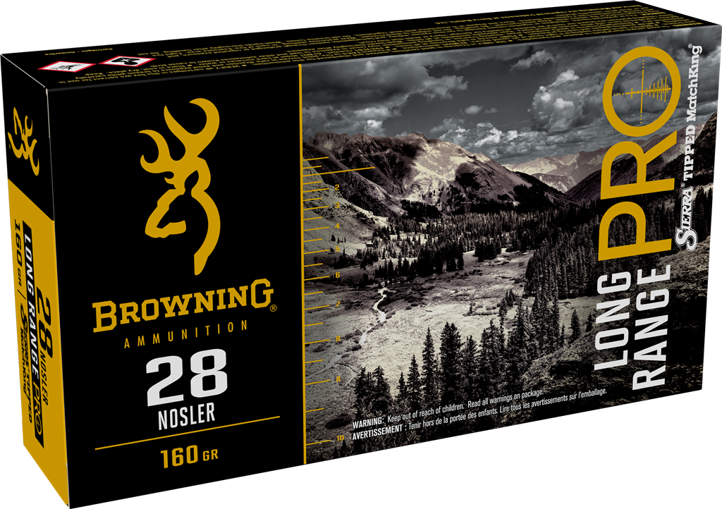 Browning Ammo B192500281 28 Nosler Sierra MatchKing BTPT 160 Grain 20 Rounds
