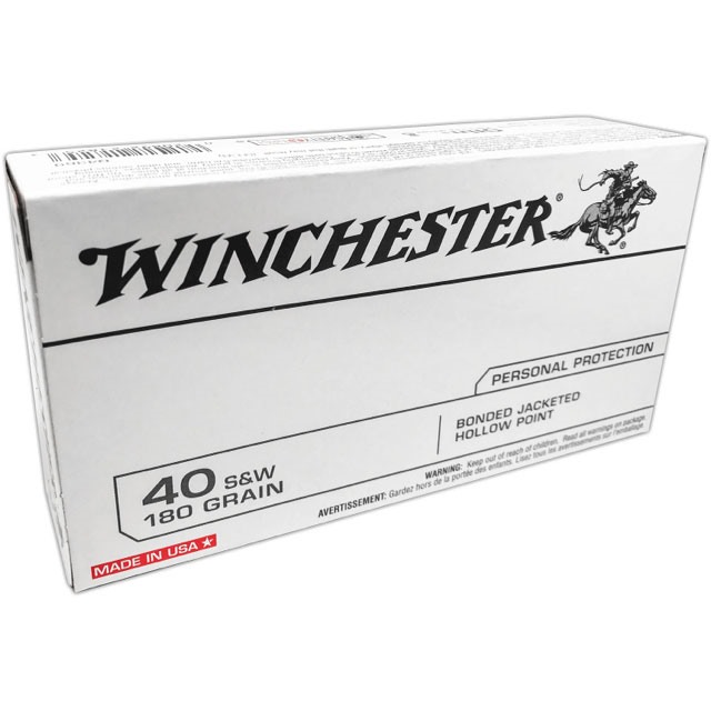 Winchester Best Value 40 S&W Jacketed Hollow Point 180 Grain 50 Rounds