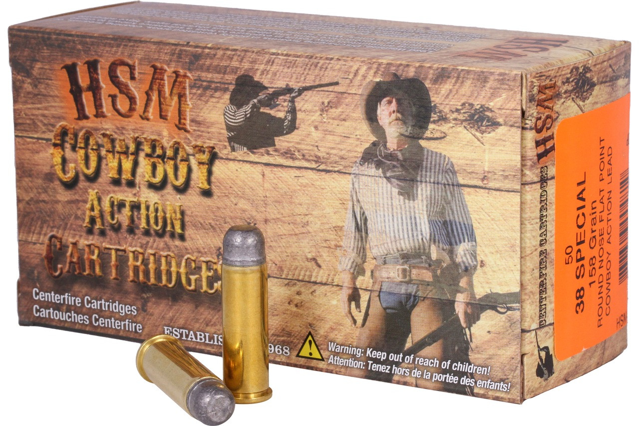 Hsm Cowboy Action 38 Special Round Nose Flat Point 158 Grain 50 Rounds