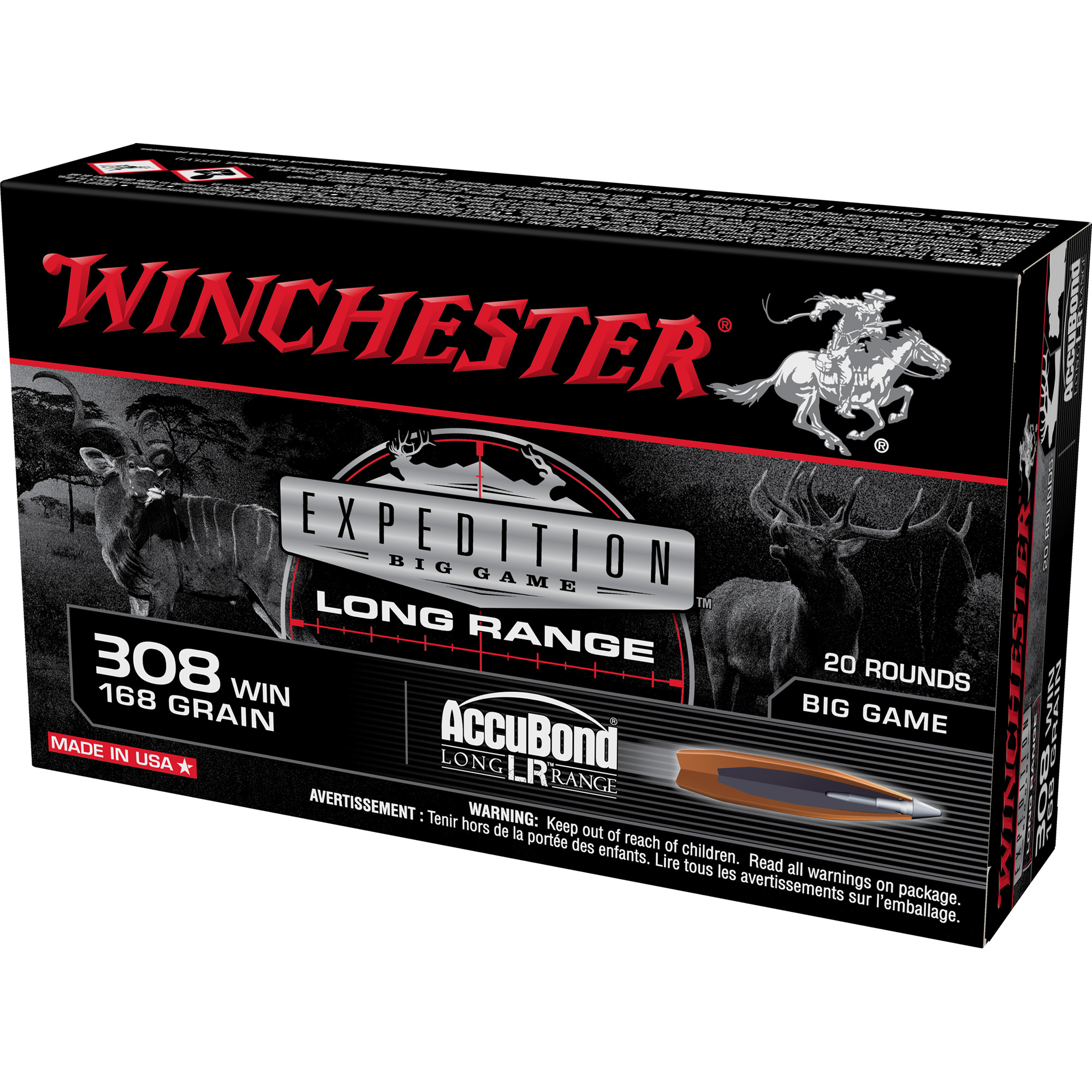 Winchester Expedition 308 Winchester Nosler AccuBond 168 Grain 20 Rounds