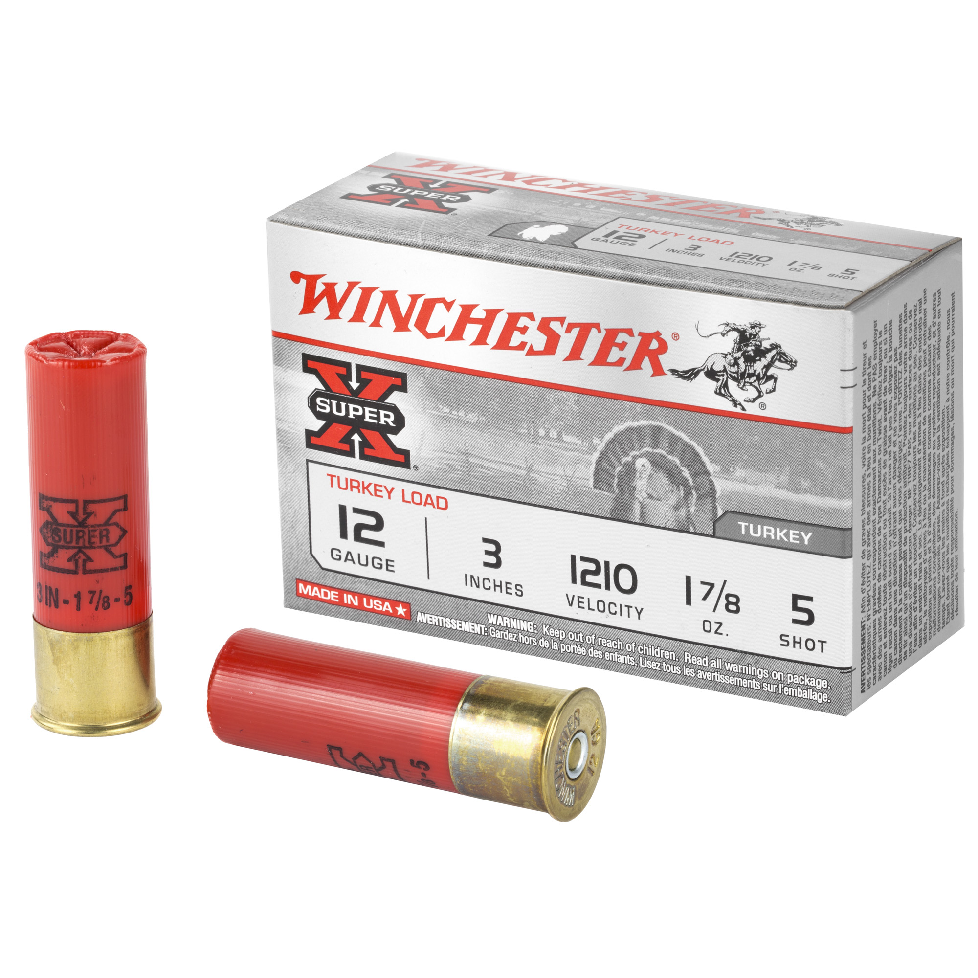 Winchester,Super-X Turkey Load,12 Gauge,Copper Plated Lead,1 7/8 oz,10 Rounds