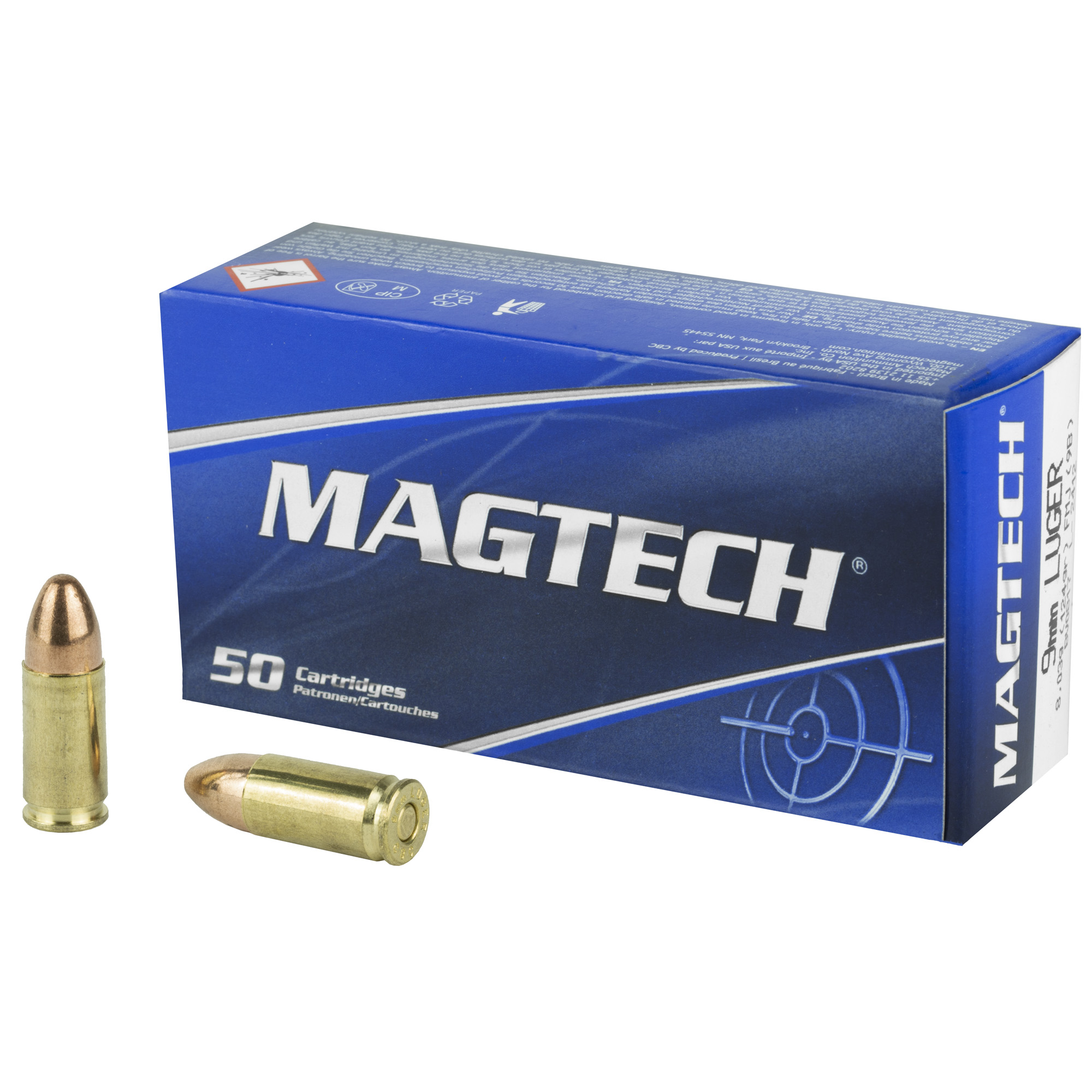Magtech Sport Shooting 9mm Luger Full Metal Jacket 124 Grain 50 Rounds