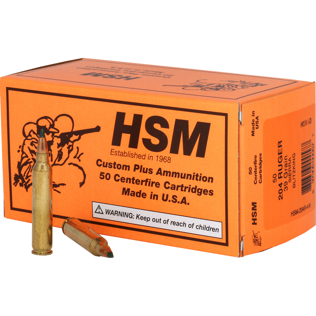 Hsm Varmint BlitzKing 204 Ruger 39 Grain BlitzKing 20 Rounds