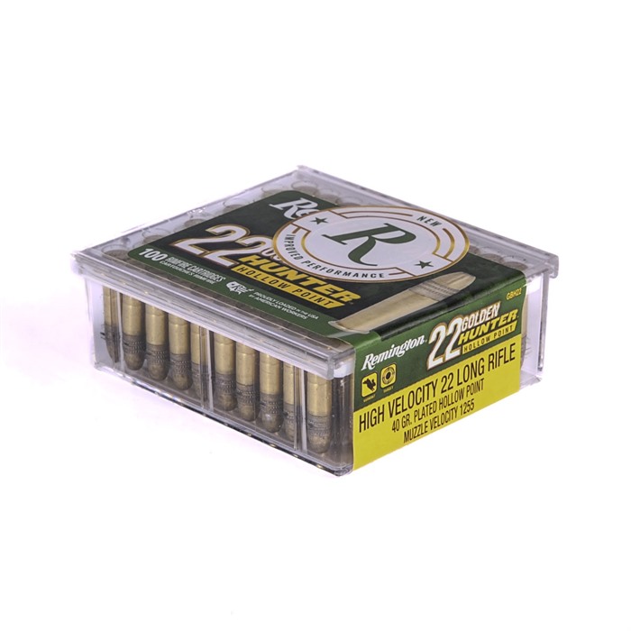 Remington Golden Hunter 22 Long Rifle Plated Hollow Point 40 Grain 100 Rounds - R21251