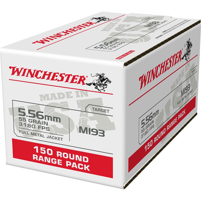 Winchester USA Rifle Ammo 5.56mm 55 gr. FMJ 150 rd.