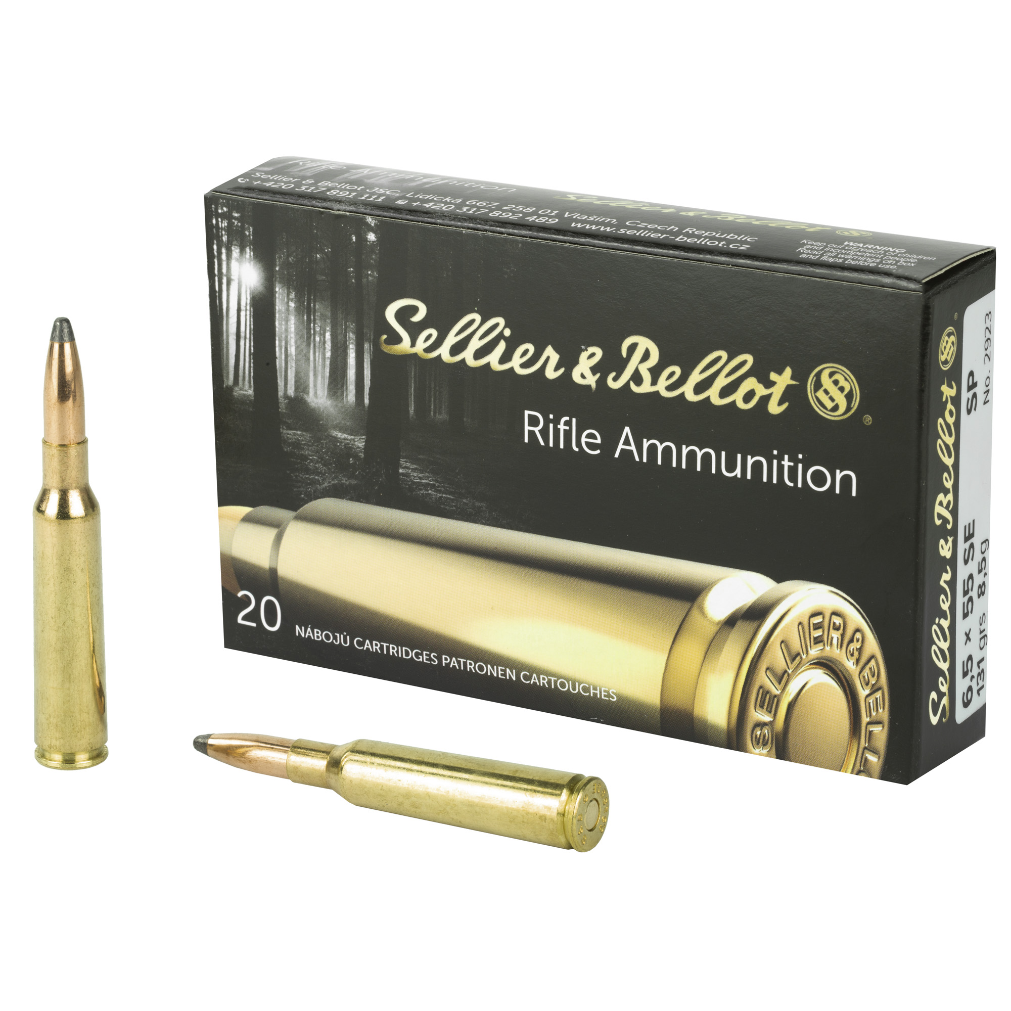Sellier & Bellot SB6555A 6.5x55 Swedish Soft Point 131 Grain 20 Rounds