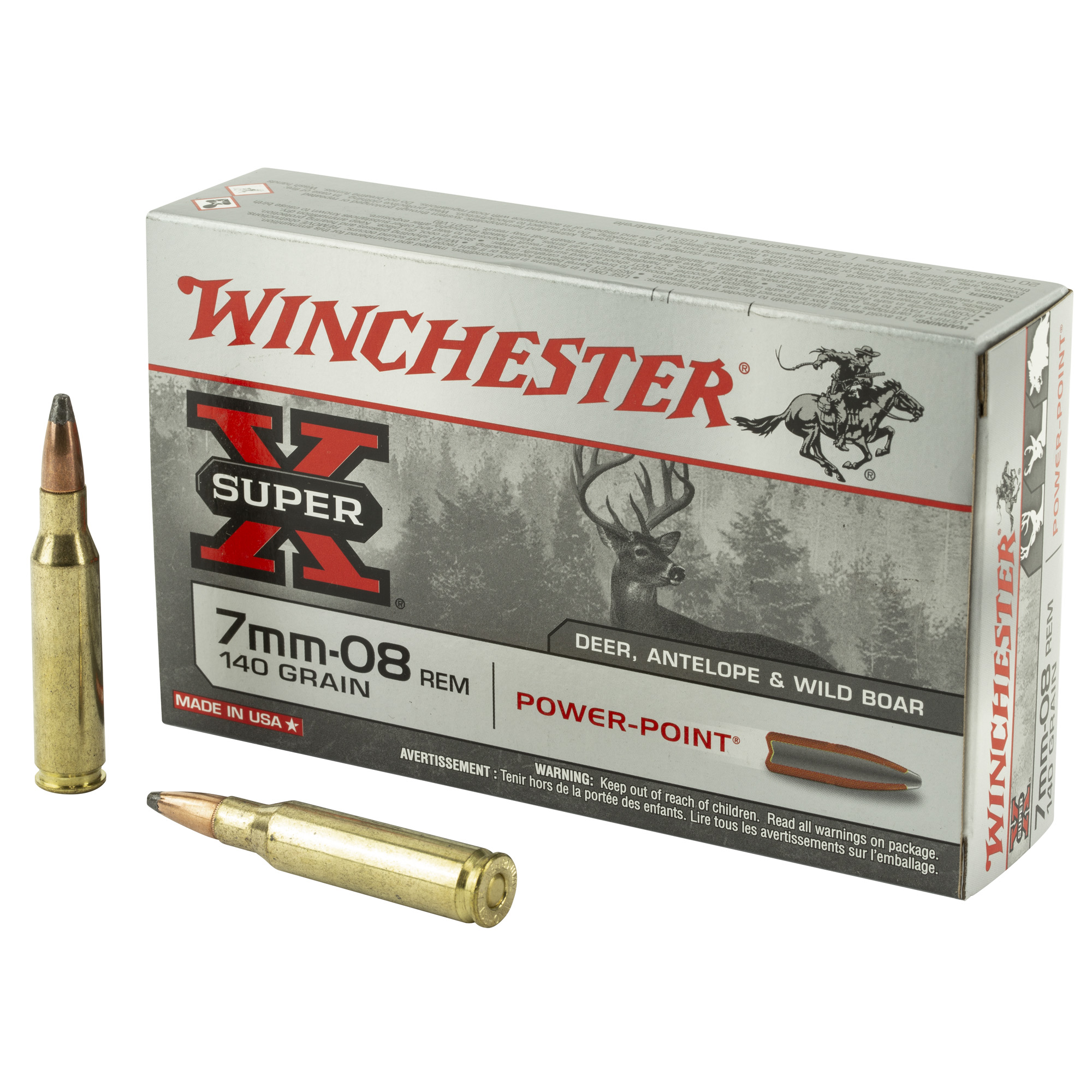 Winchester Super X 7mm-08 Remington Power Point 140 Grain 20 Rounds