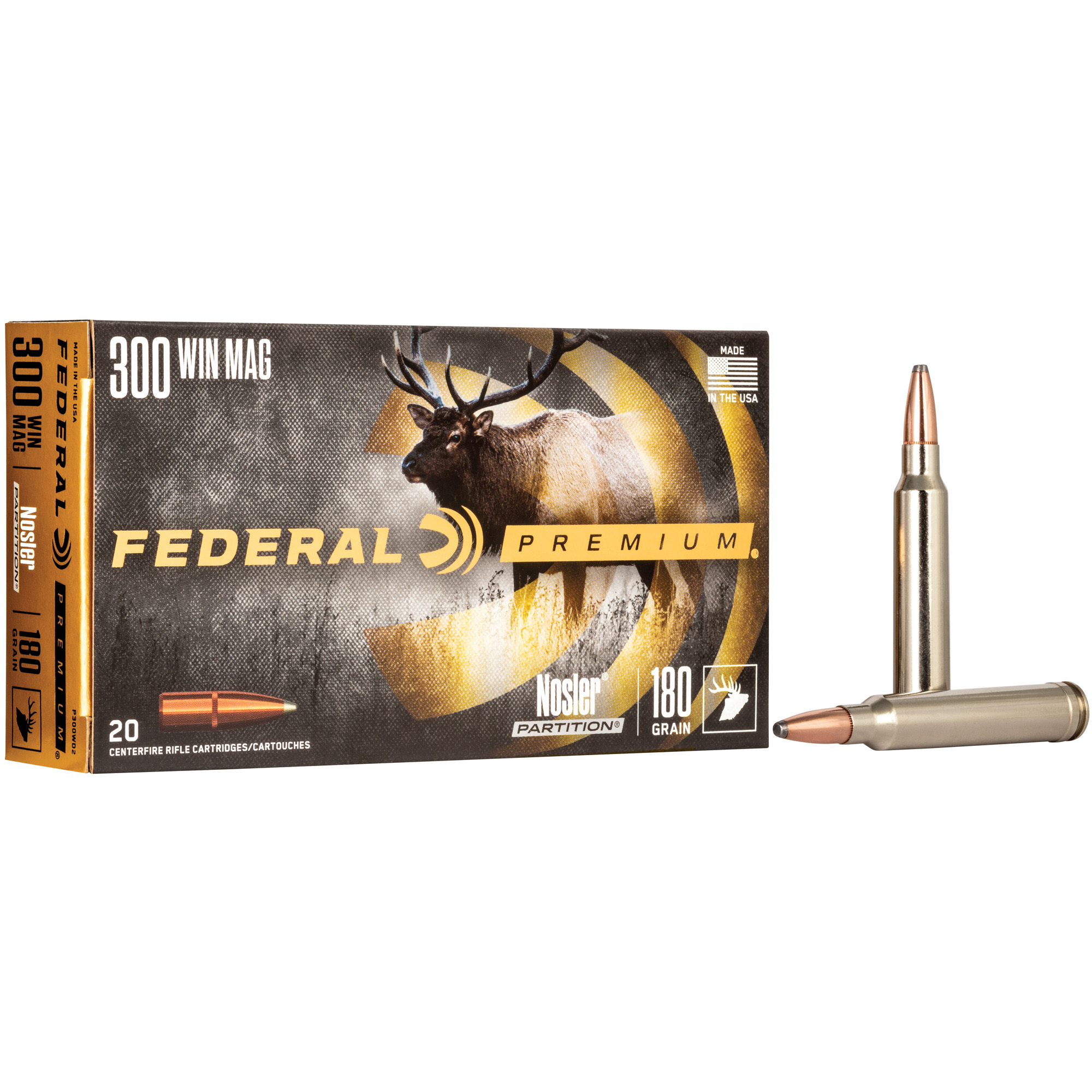 Federal Premium Nosler Partition 300 Winchester Magnum 180 Grain 20 Rounds