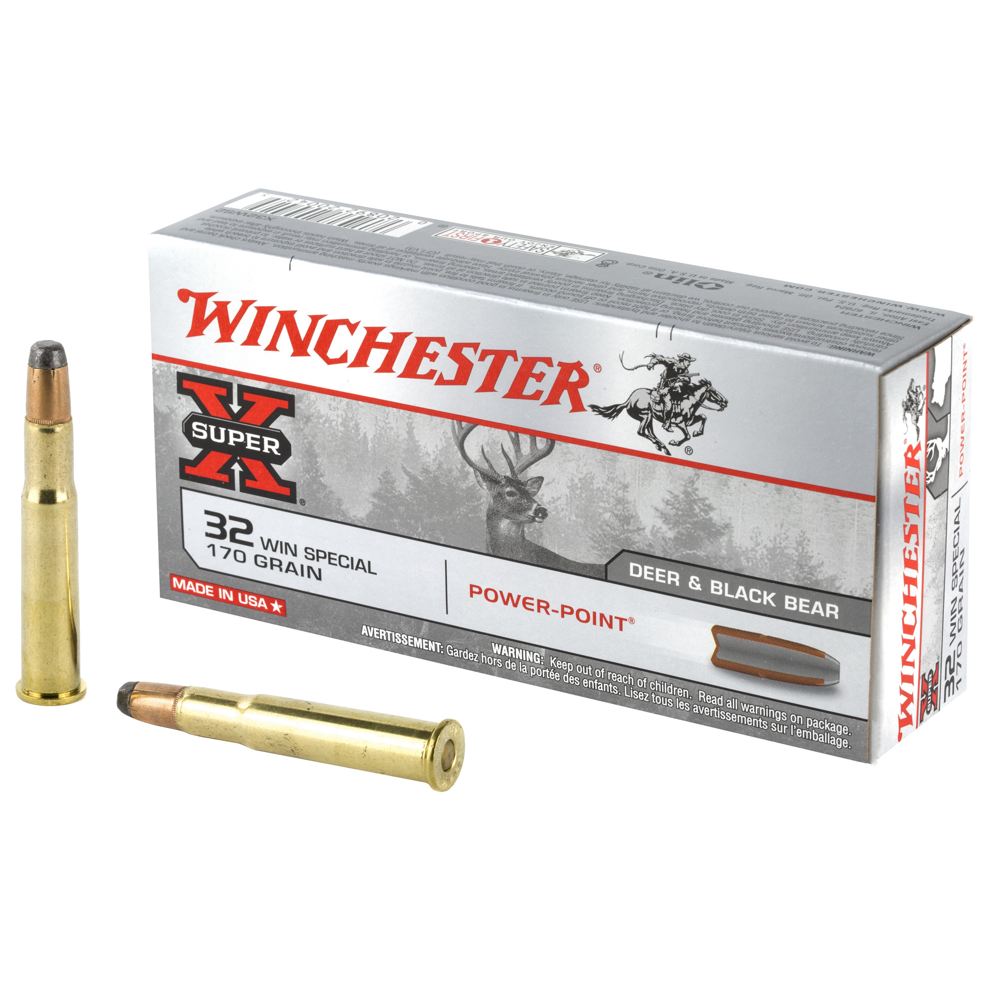 Winchester Super X 32 Winchester Special Power Point 170 Grain 20 Rounds
