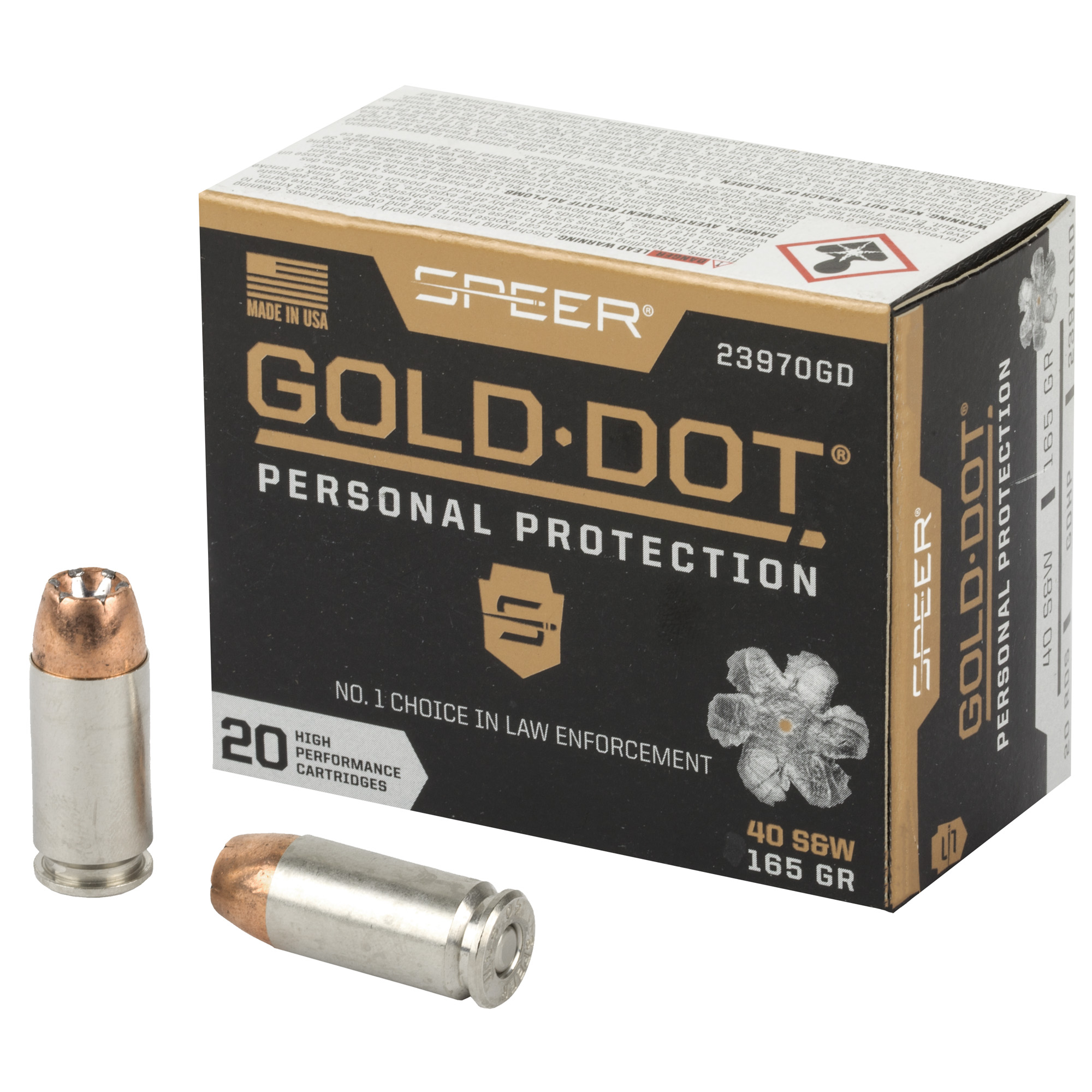 Speer Gold Dot 40 S&w Hollow Point 165 Grain 20 Rounds