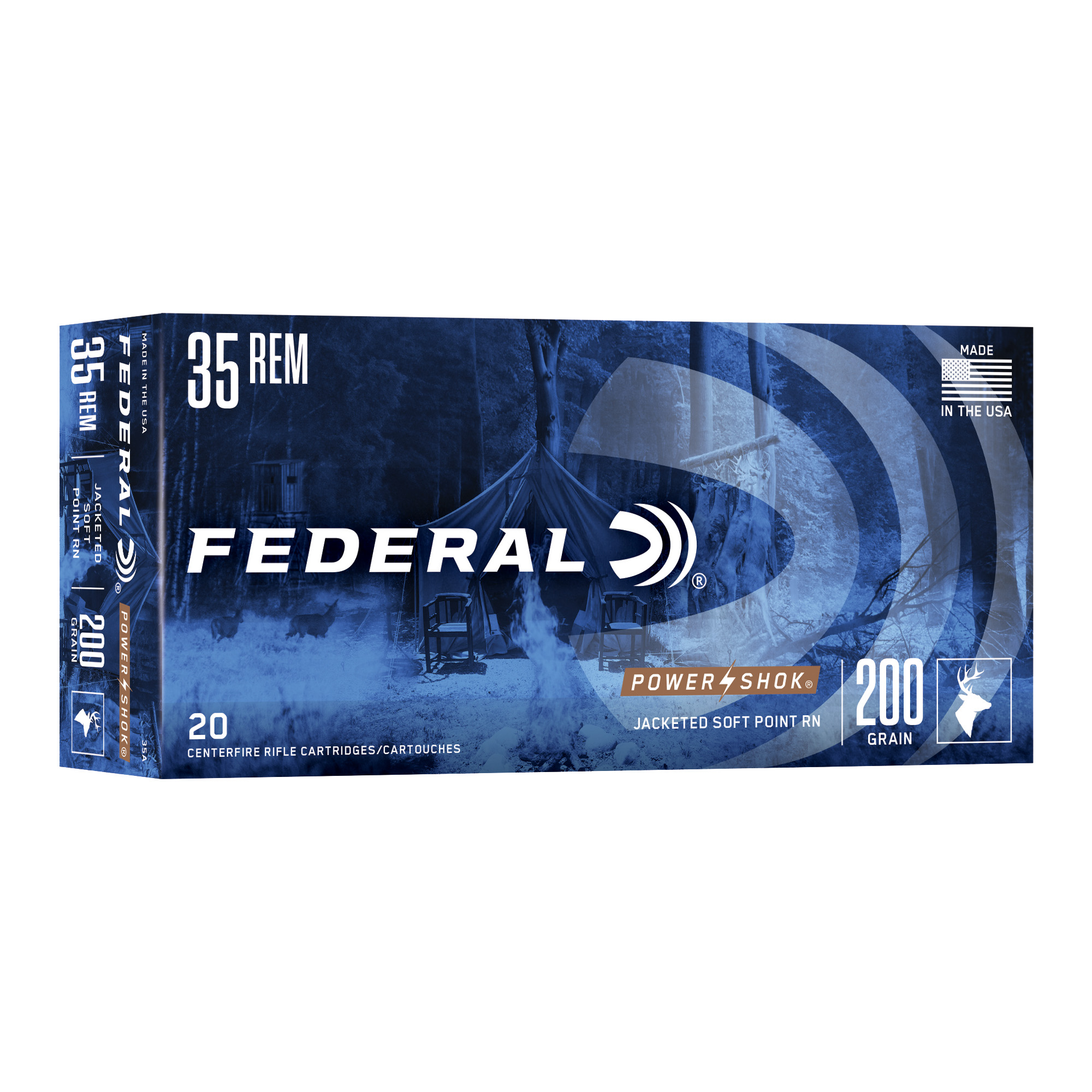 Federal PowerShok 35 Remington Soft Point 200 Grain 20 Rounds